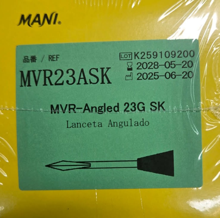 MANI MVR-Angled Knife 23G 0.9mm (Safety)